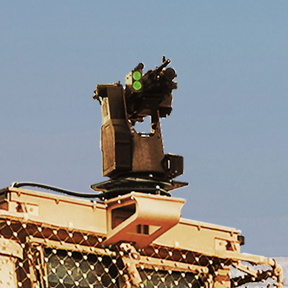 Remote weapon station mounted on a Husky