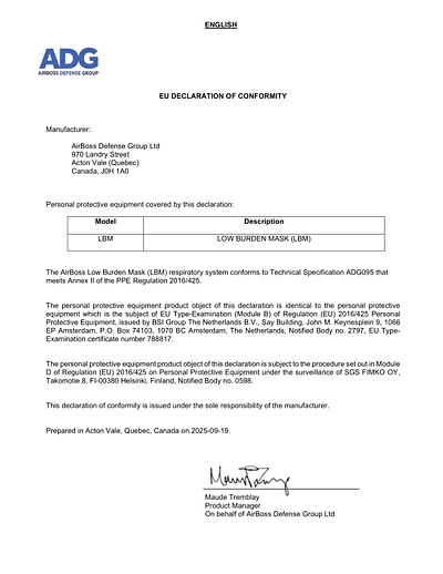 Couverture de la brochure LBM EU Declaration of Conformity