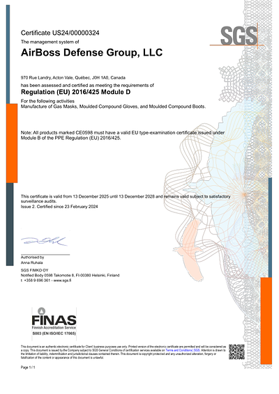 Couverture de la brochure EU 2016/425 Module D