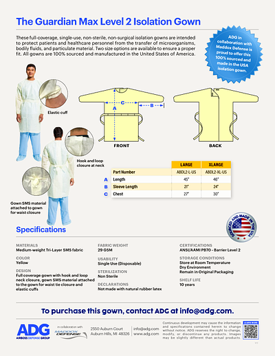 Cover of the Guardian Max Level 2 Isolation Gown brochure